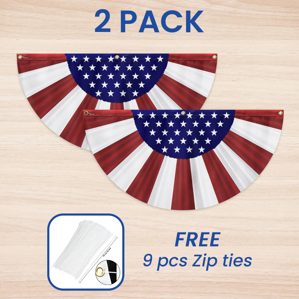 Bimipi American Flag - Patriotic American Non-Pleated Fan Flag