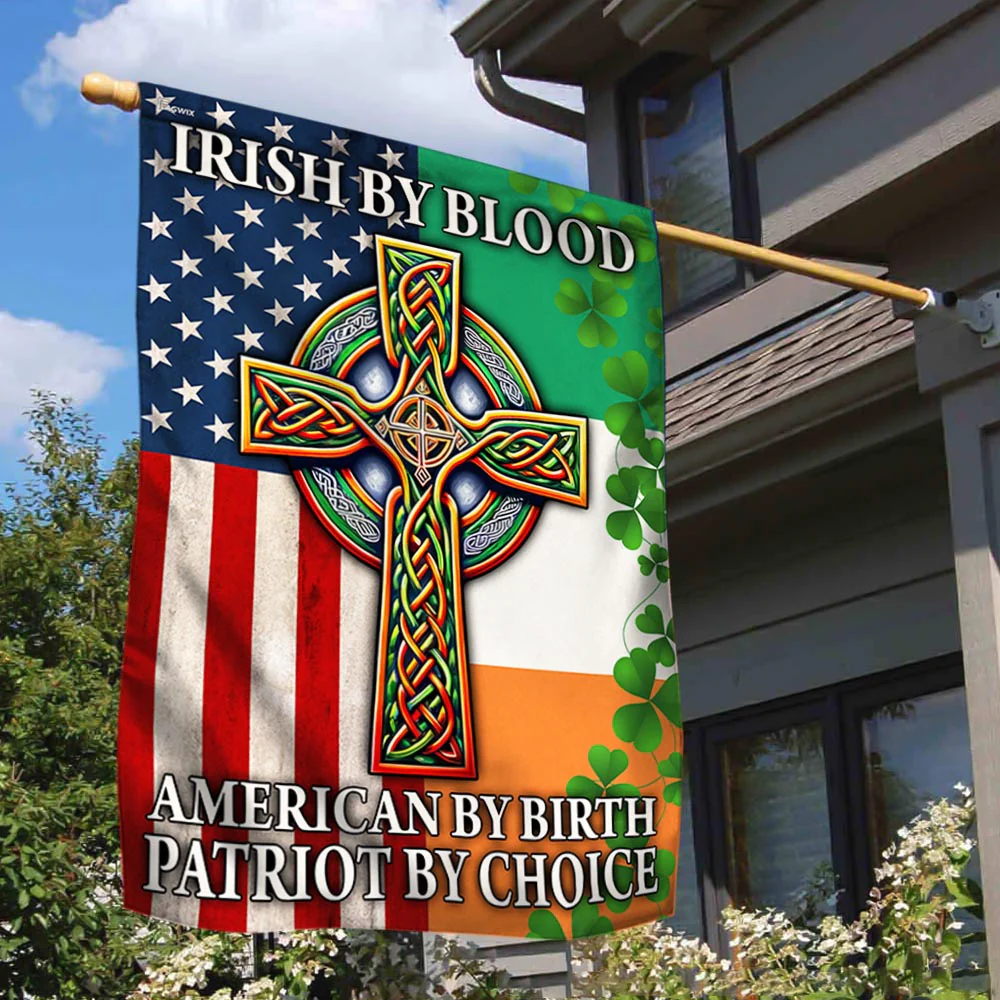 Bimipi  Irish Flag Irish By Blood American By Birth Patriot By Choice Flag