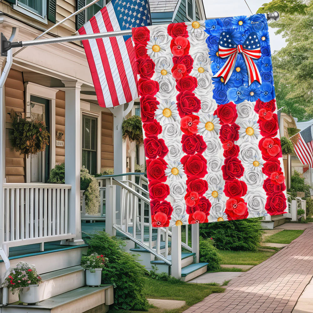 Bimipi American Flag - Happy 4th Of july Independence Day Floral American Flag