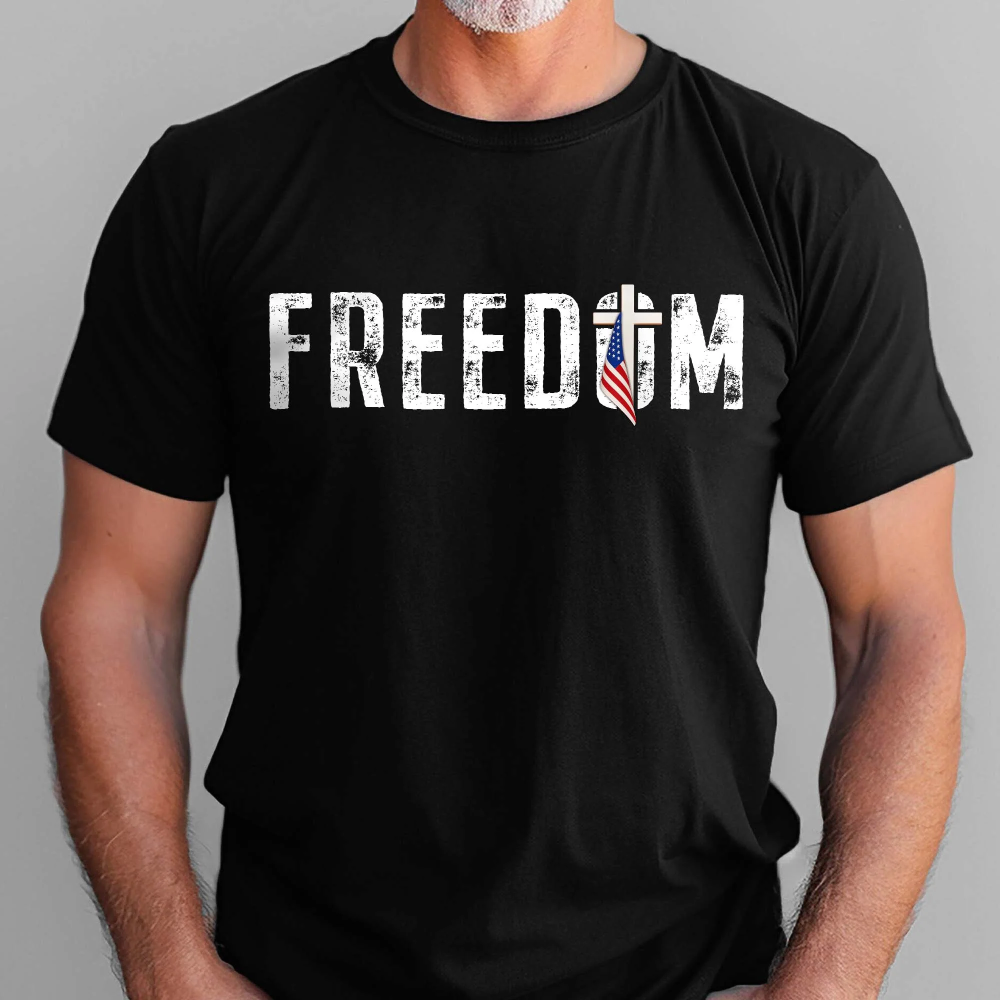 Charlie Kirk Freedom Patriotic Cross Freedom T-Shirt
