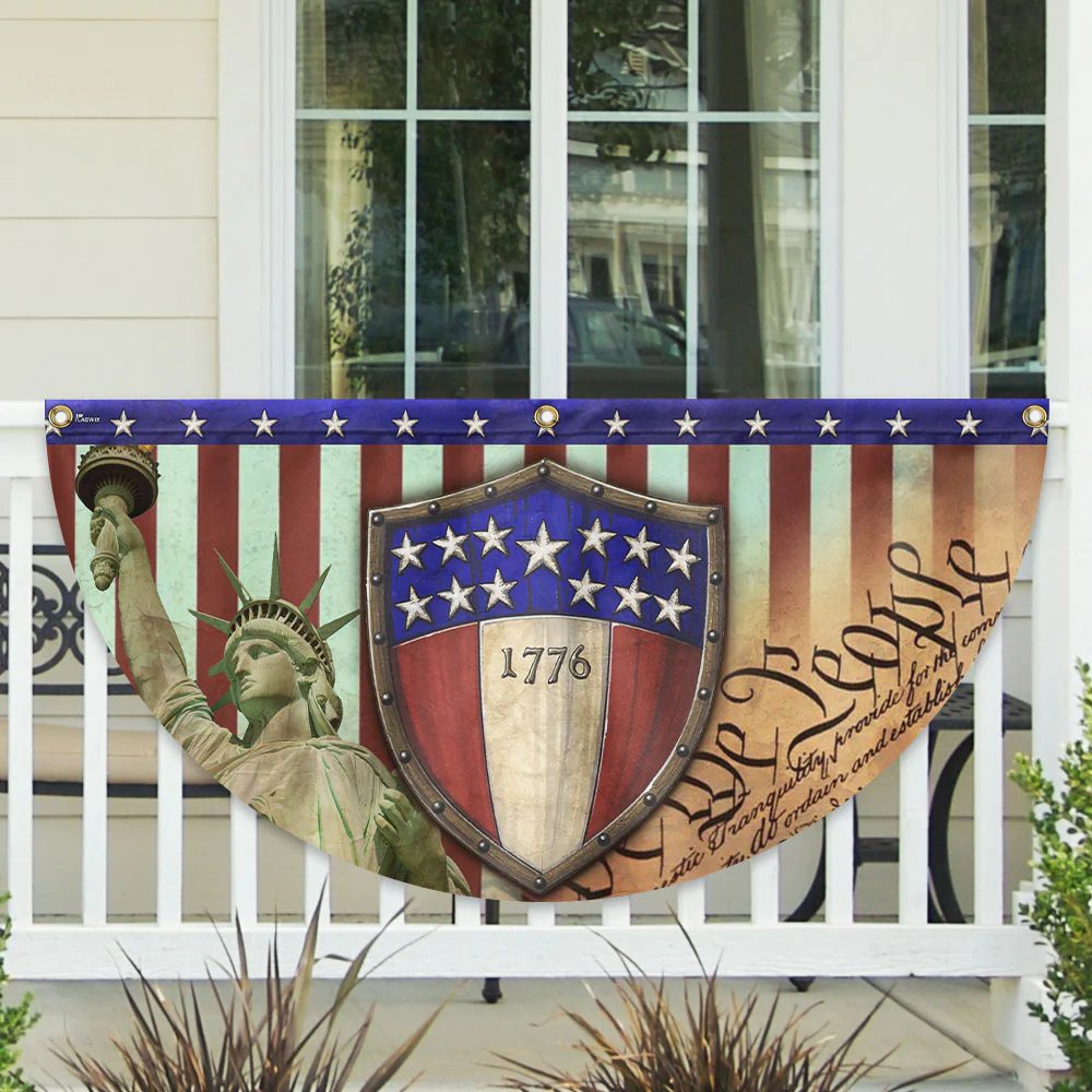 Bimipi American Flag - 1776 We The People Patriotic Non-Pleated Fan Flag