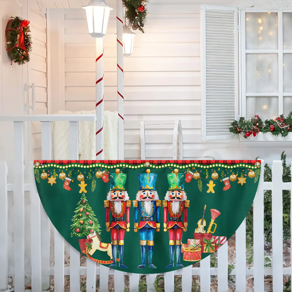 Nutcracker Merry Christmas Non-Pleated Fan Flag