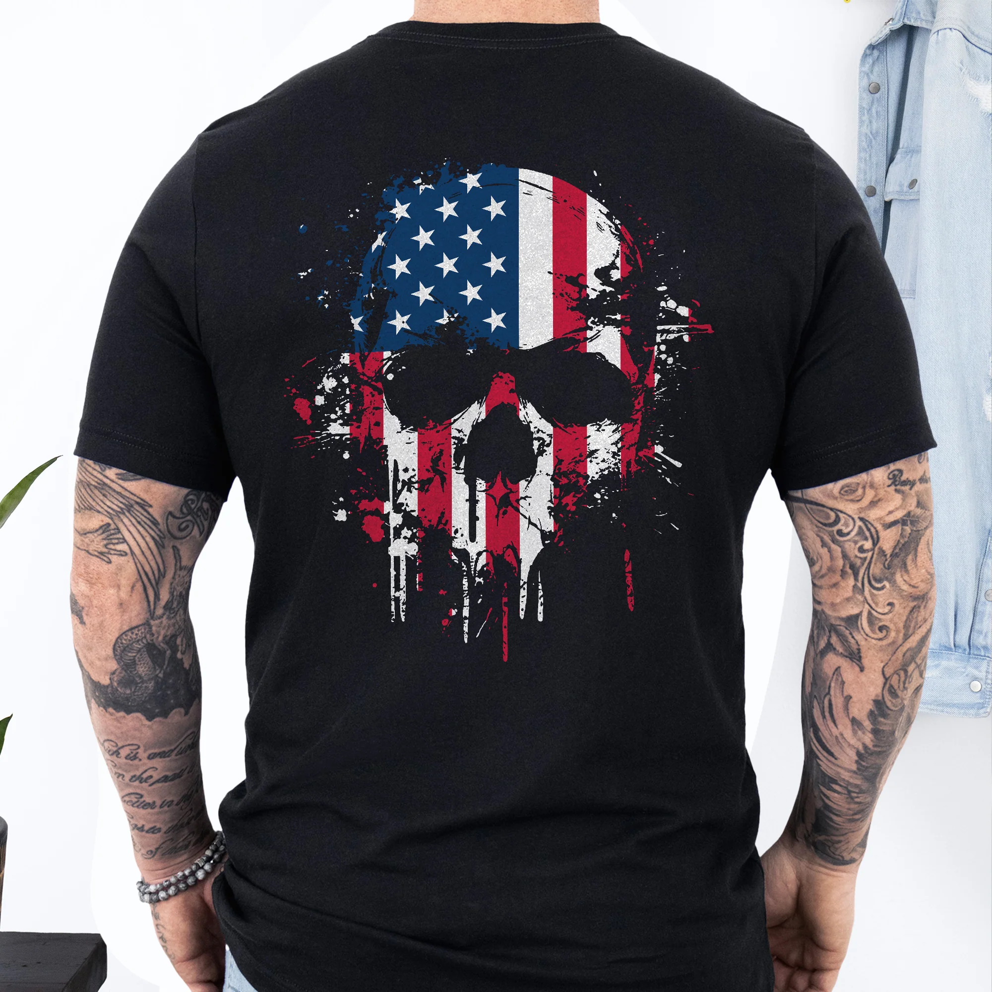 Happy 4th Of july, Patriotic American Skull, This We'll Defend U.S. Veteran T-Shirt