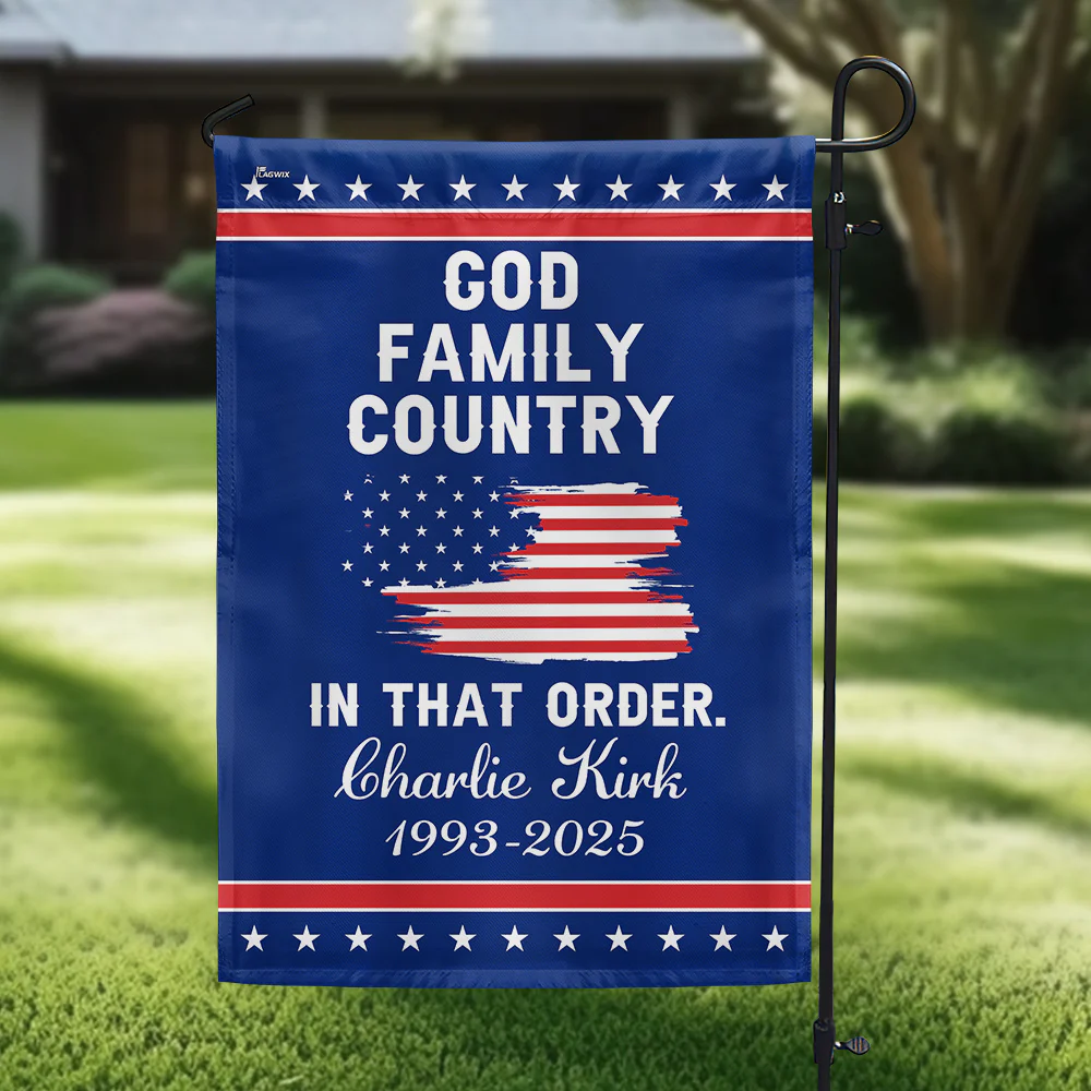 Freedom Charlie Kirk Patriotic American Flag God Family Country In That Order Patriotic US Flag