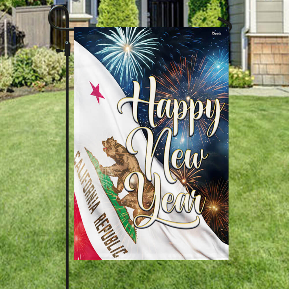 Happy New Year California Flag TPT1474Fv1