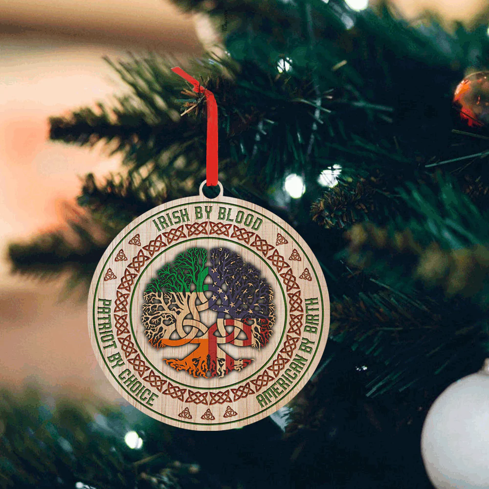 Christmas Ornament, Irish Christmas Ornament Irish By Blood American By Birth Patriot By Choice