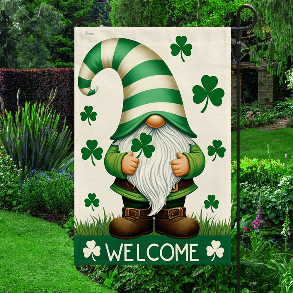 Bimipi  St Patrick's Day Gnome Shamrock Irish Flag