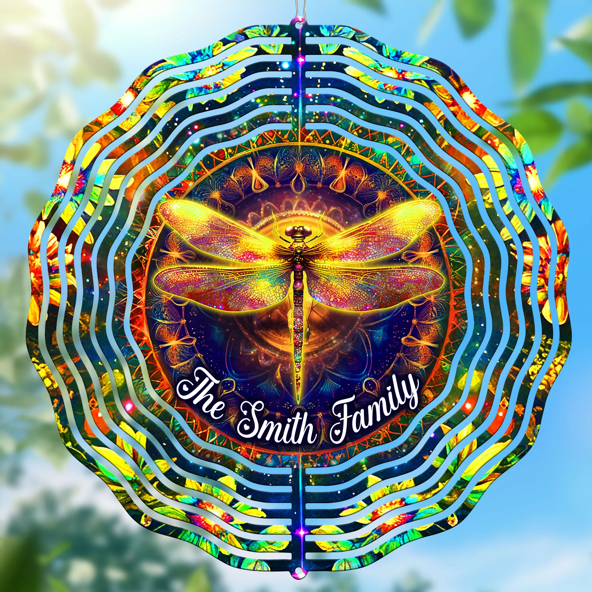 Personalized Mystical Dragonfly Wind Spinner