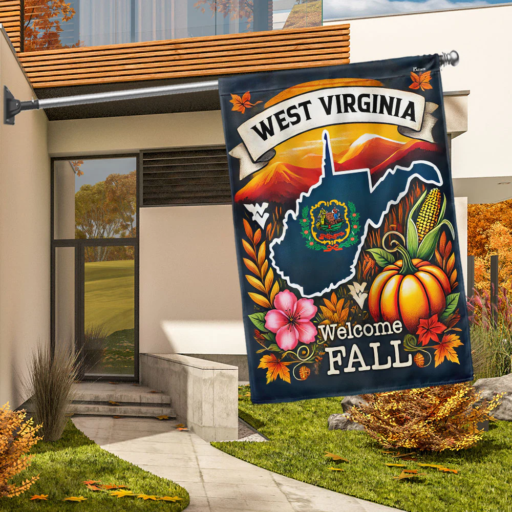 West Virginia Welcome Fall Flag