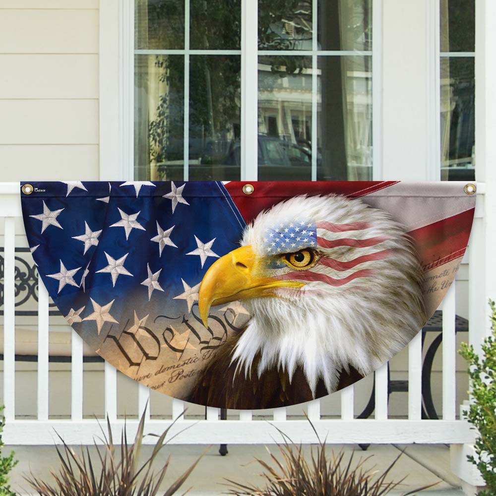 Bimipi American Flag - Patriotic Eagle We The People Flag (Non-Pleated)