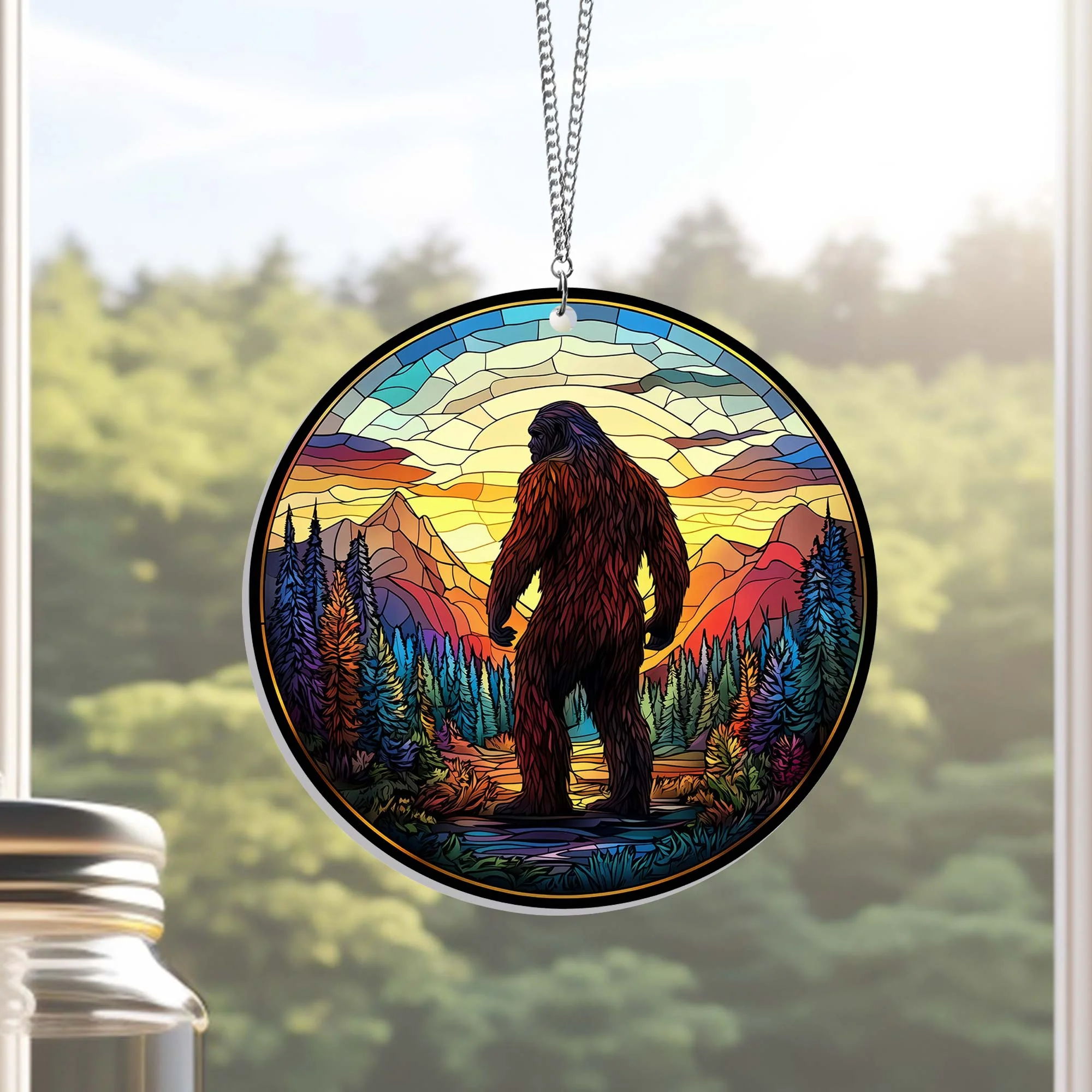 Bigfoot Sasquatch Suncatcher Acrylic Hanging Sign