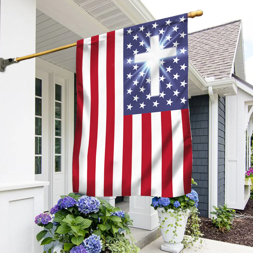 Bimipi American Flag - Christian Cross American One Nation Under God Flag