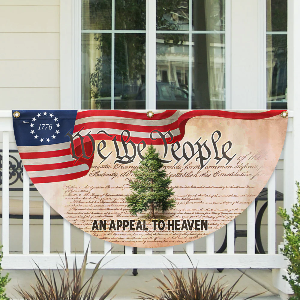 Bimipi American Flag - An Appeal To Heaven Flag We The People Betsy Ross 1776 Pine Tree Non-Pleated Fan Flag