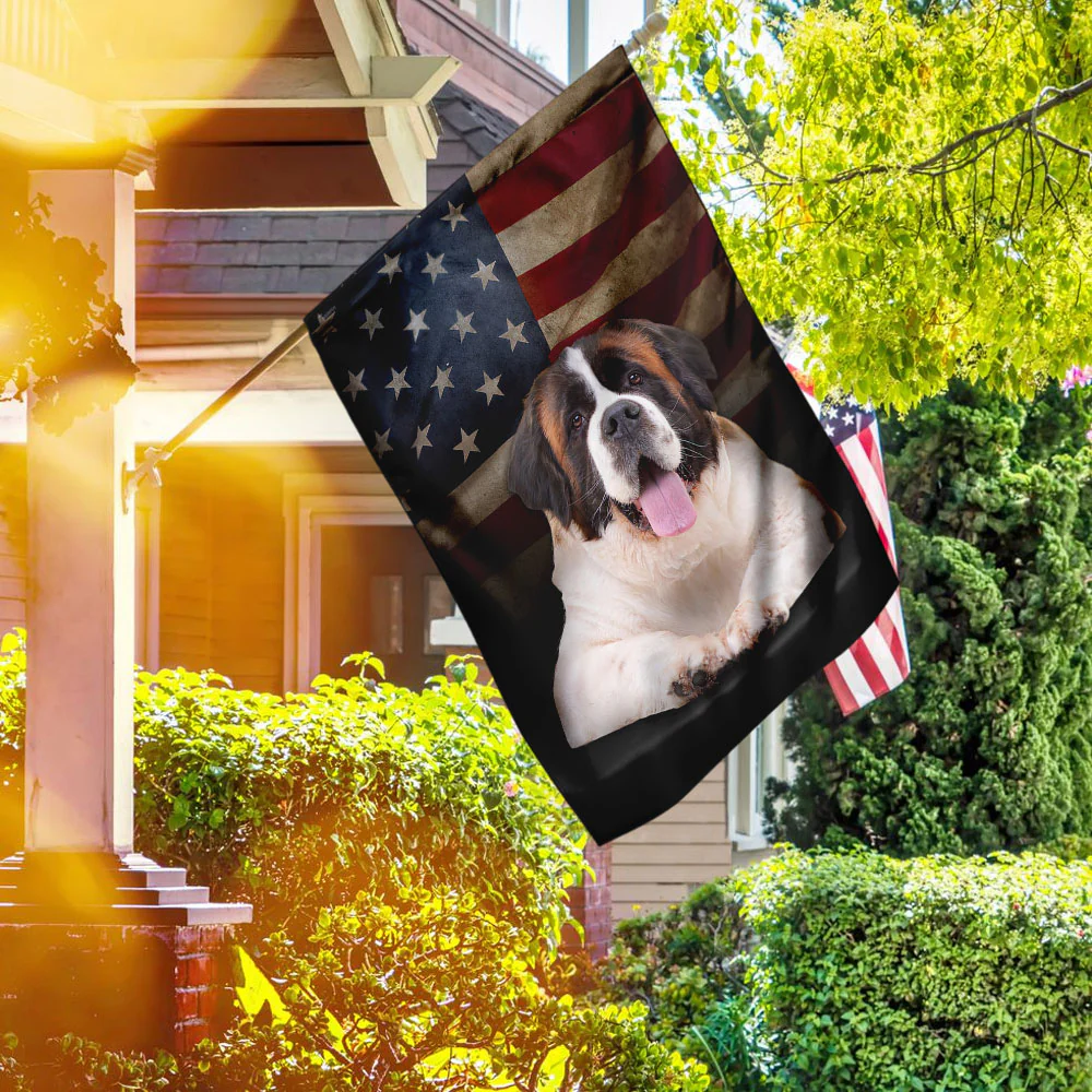 Saint Bernard American Flag