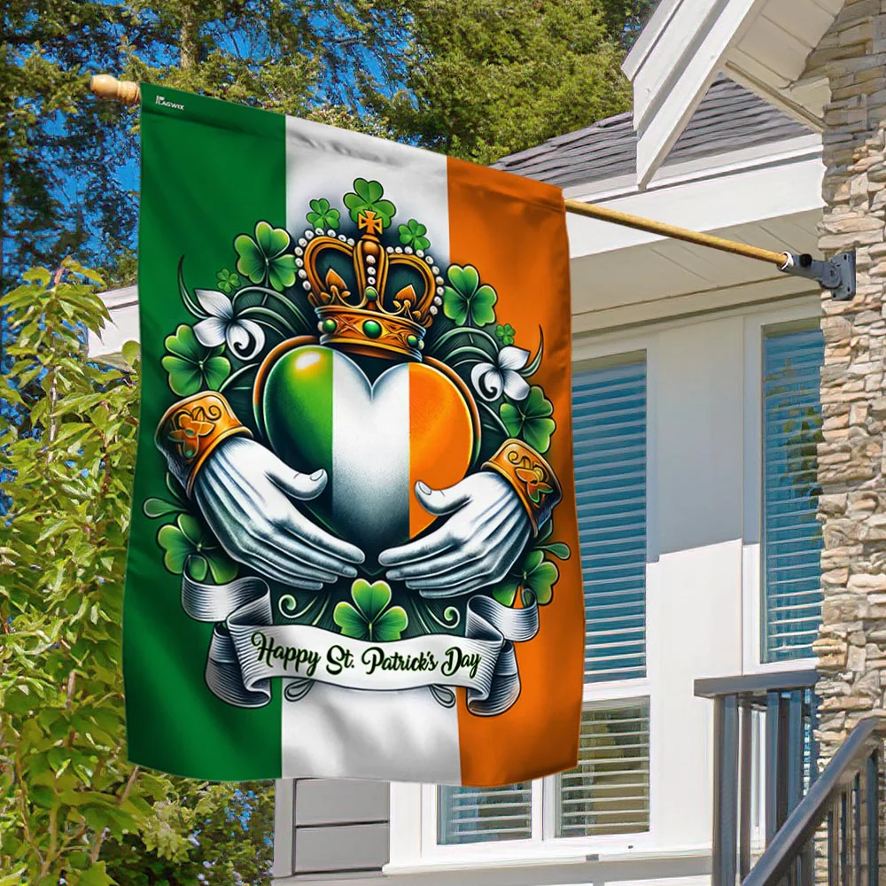 Bimipi  Happy St. Patrick's Day Claddagh Symbol Irish Flag