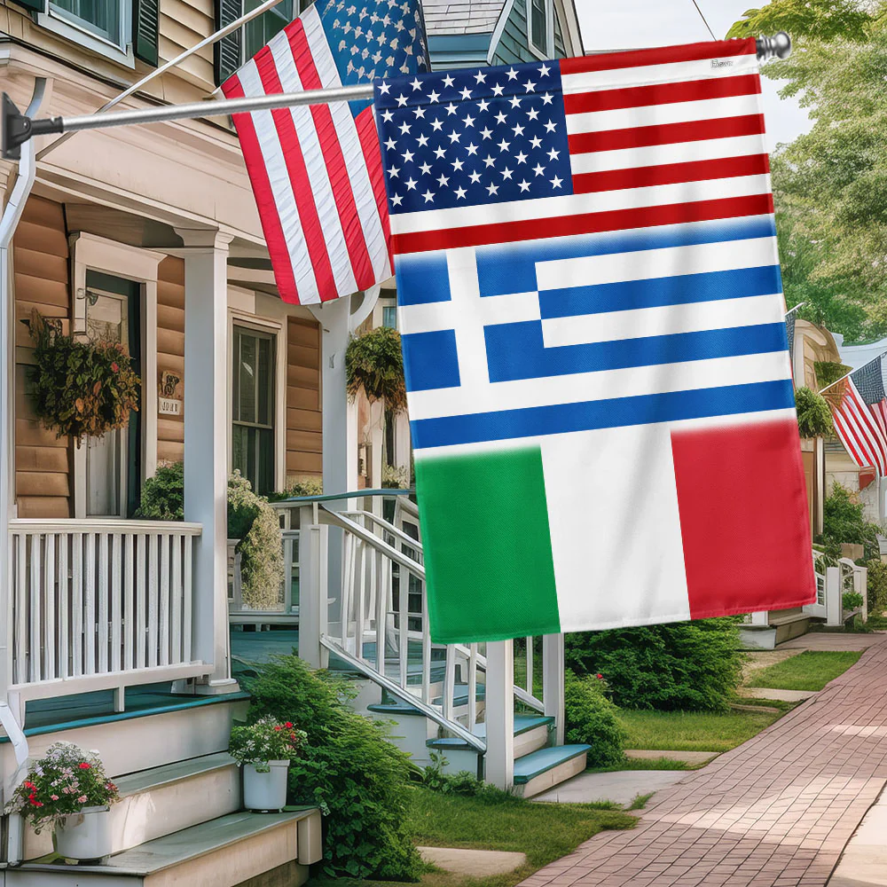 US Greece Italy American Flag
