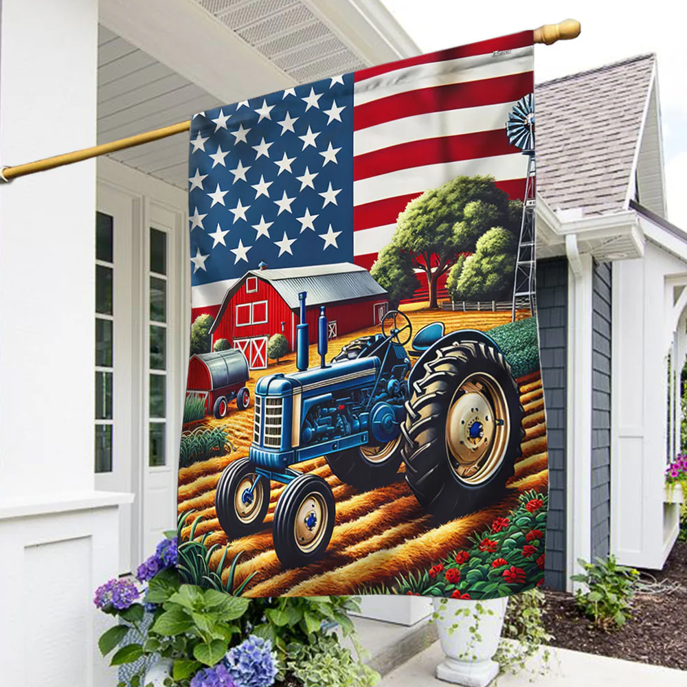 Farm Tractor Farm Life American Flag