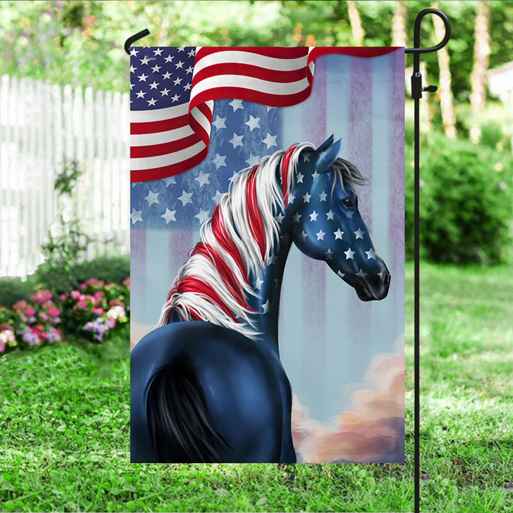 Patriotic Horse 4th Of july Independence Day American Flag