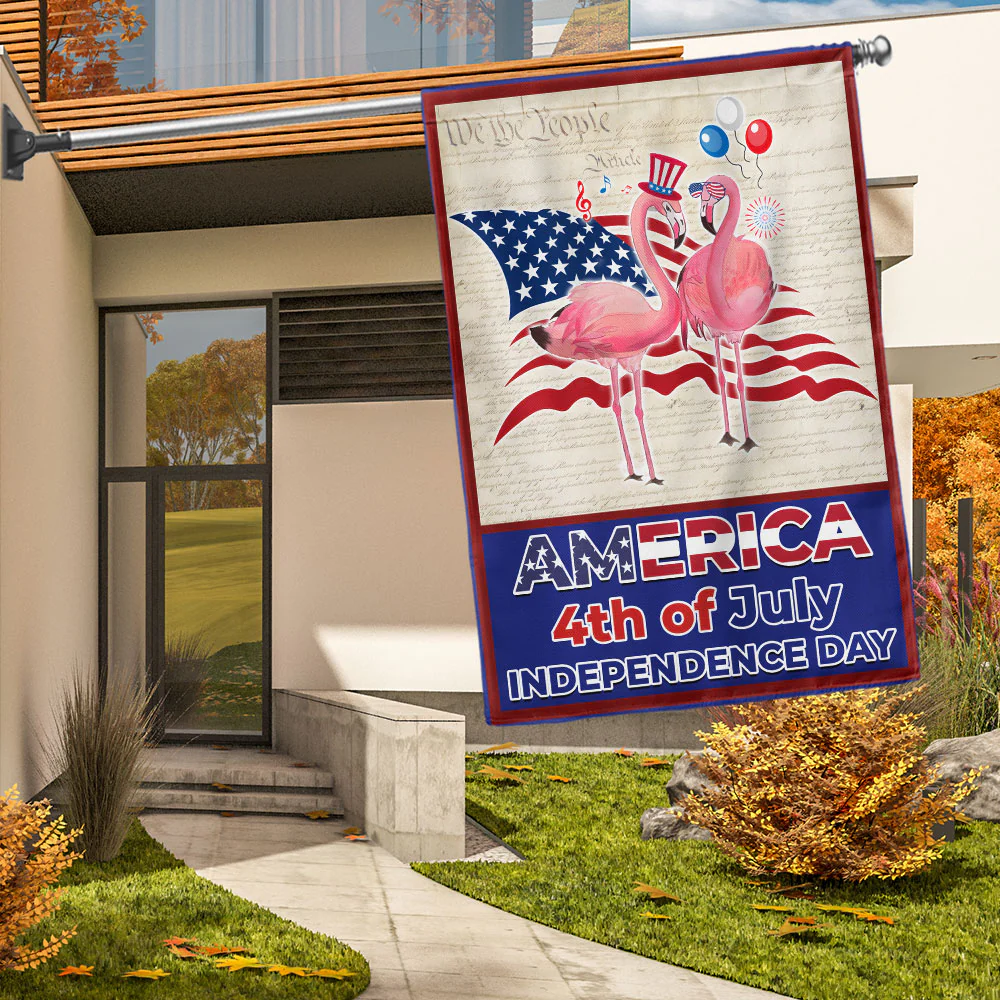 Bimipi American Flag - Flamingo America 4th Of july Independence Day Flag