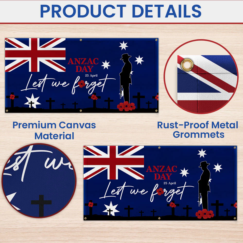 Anzac Day Australia Lest We Forget Fence Banner