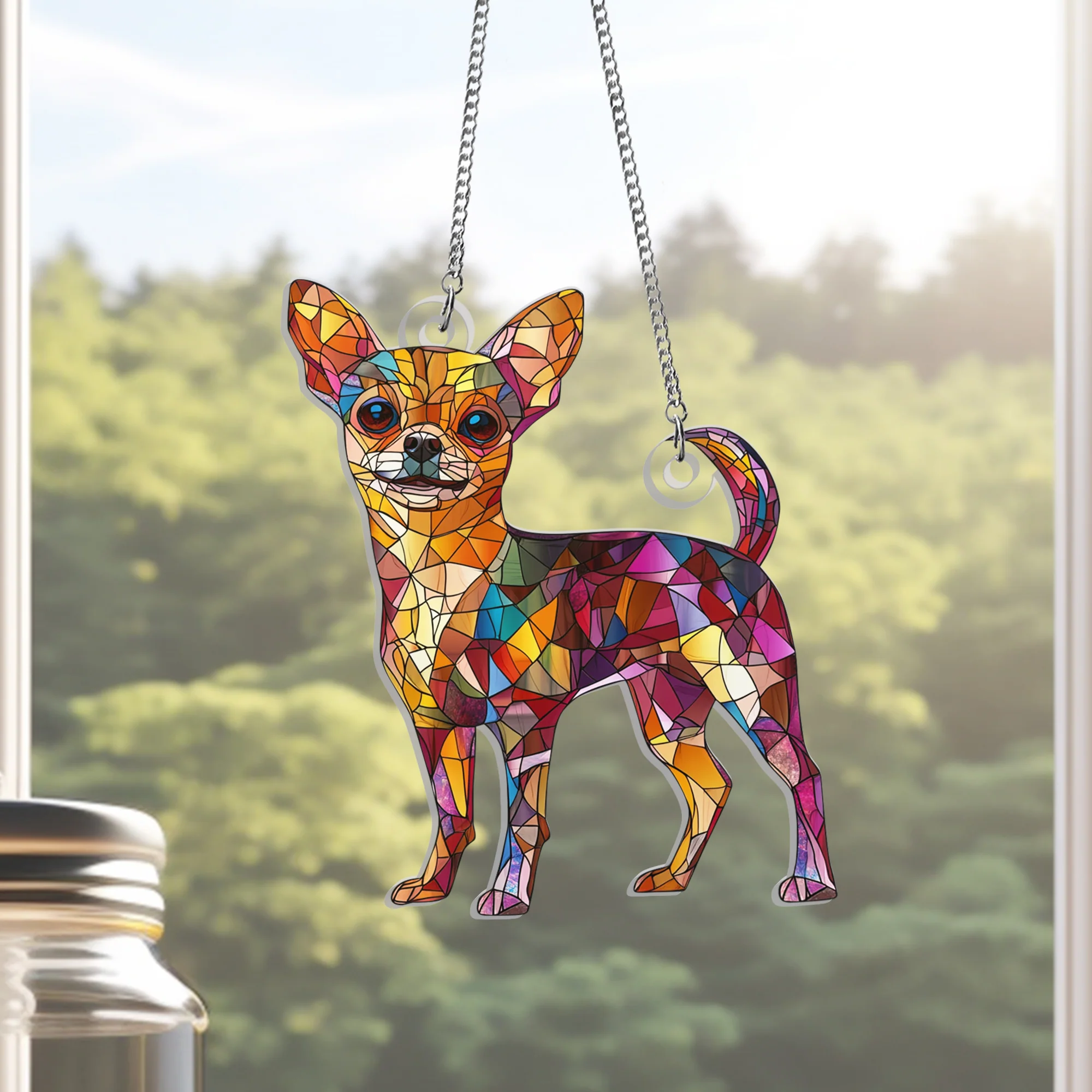 Chihuahua Dog Acrylic Suncatcher Hanging Sign