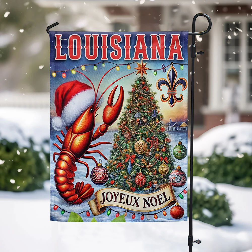 Louisiana Christmas Cajun Christmas Joyeux Noel Flag