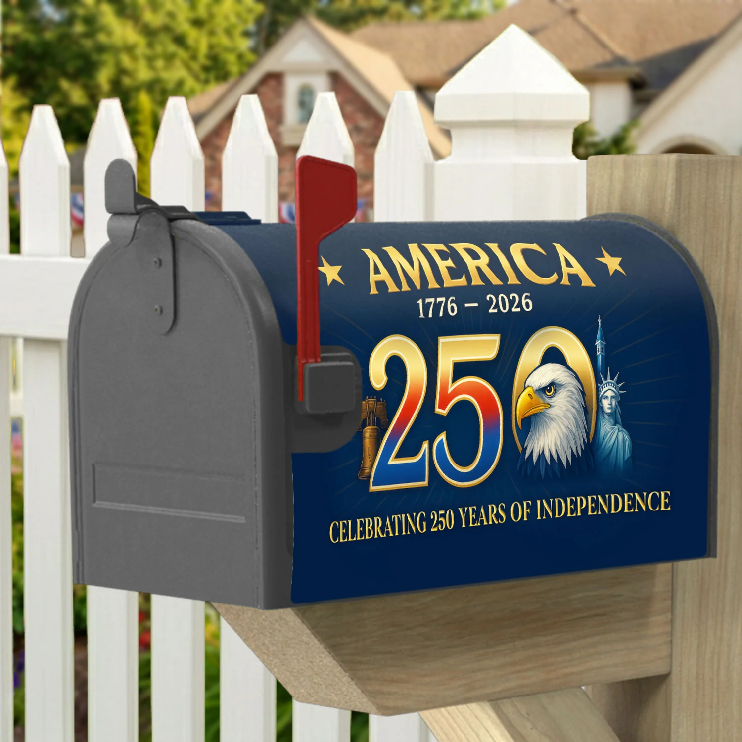 America 250th Anniversary Patriotic Eagle Mailbox Cover for Decoration