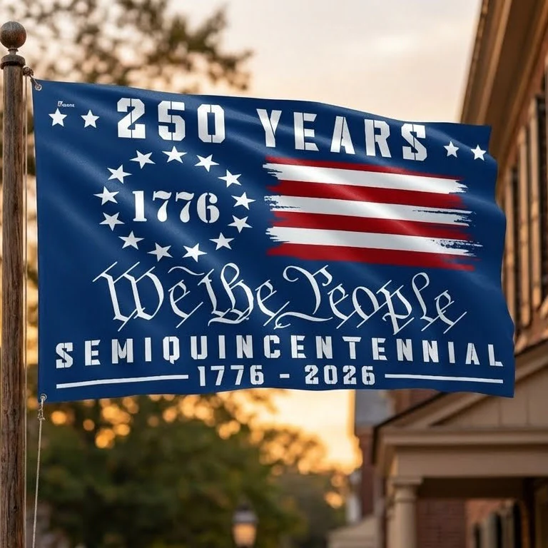 Bimipi American Flag - America 250th Anniversary We The People Grommet Canvas Flag