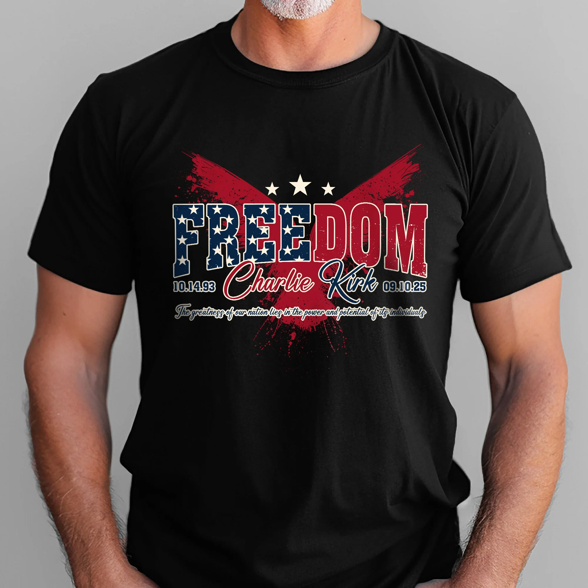 American Freedom T-Shirt – Charlie Kirk USA Flag Patriotic Tee