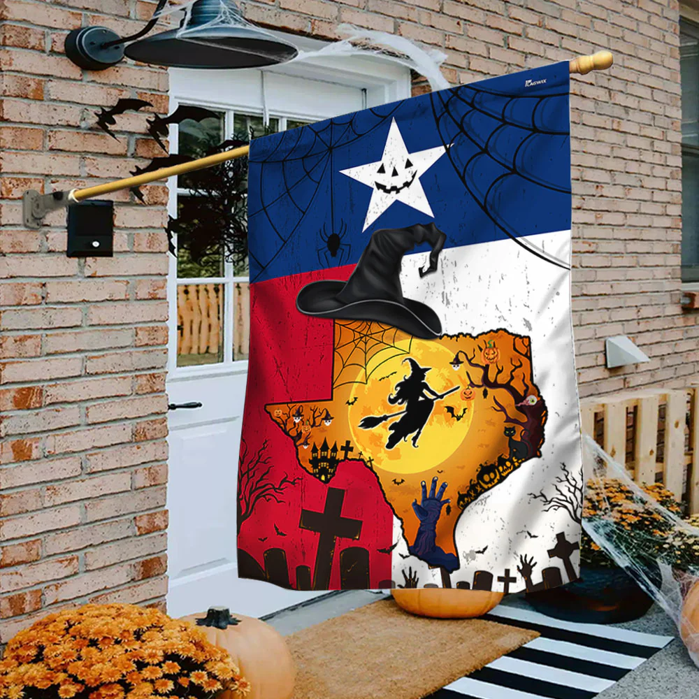 Texas Halloween Flag Halloween Witches Pumpkin Texas Flag
