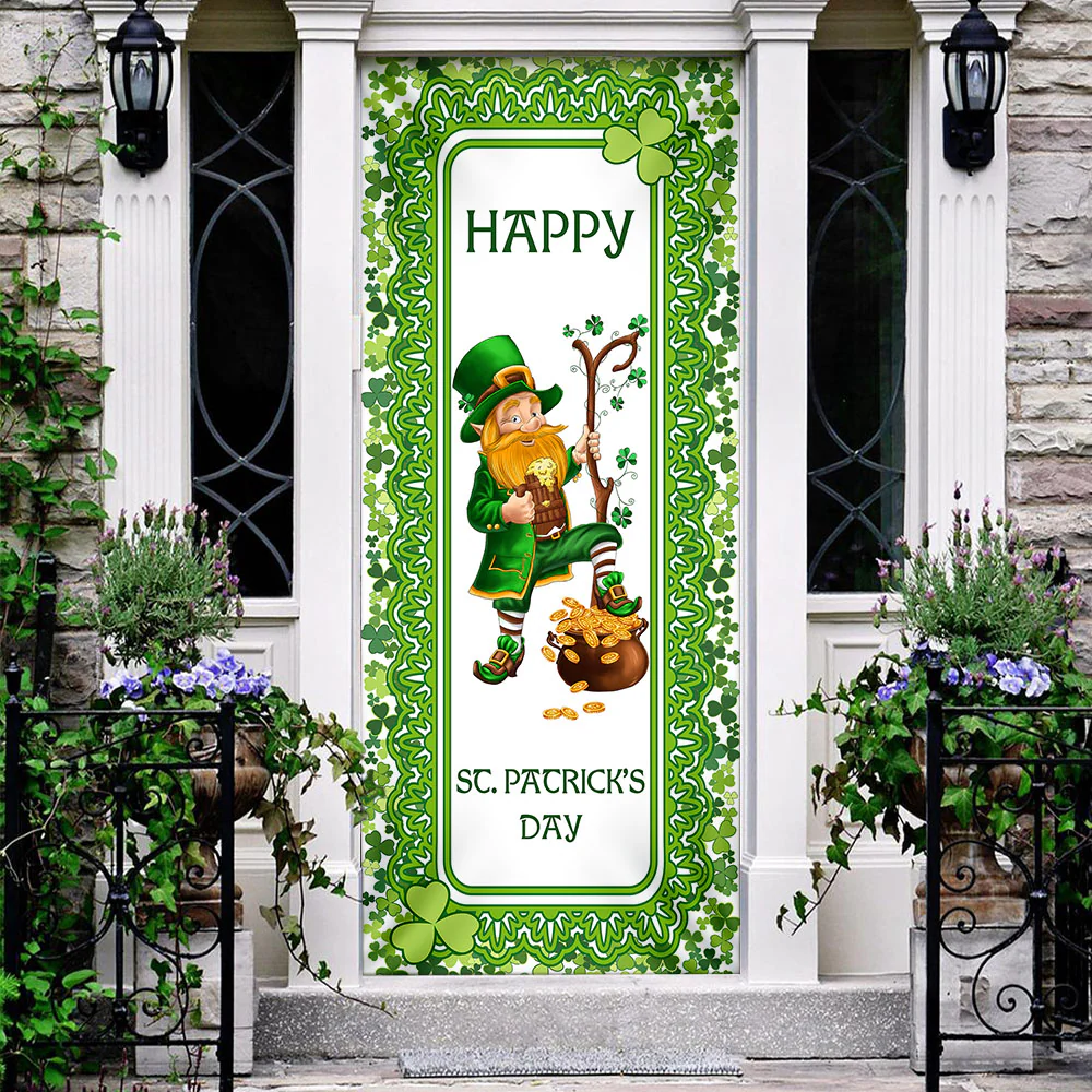St. Patrick's Day Door Cover Irish Leprechaun Home Decoration
