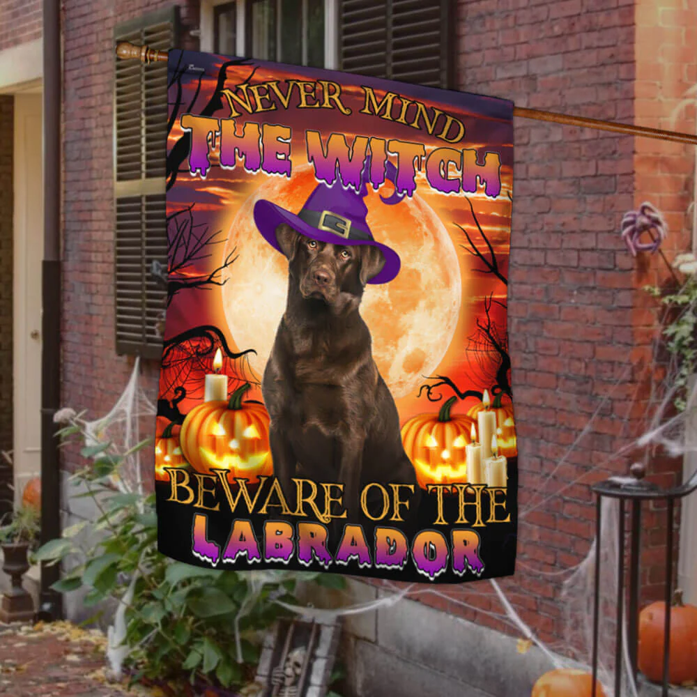Halloween Flag Beware Of The Chocolate Labrador THB2504Fv23