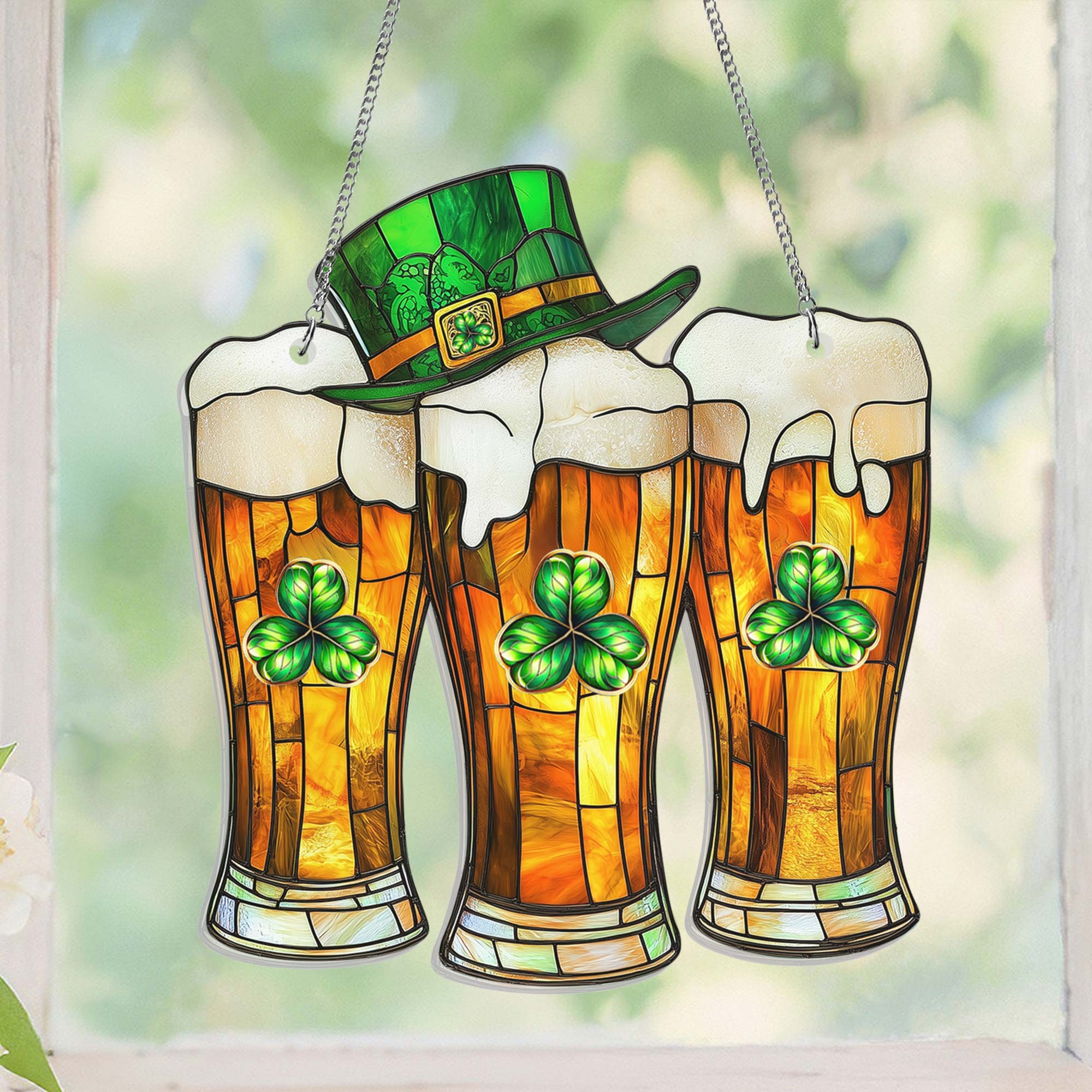 Irish Decor Saint Patrick's Day Irish Beer Suncatcher Acrylic Hanging
