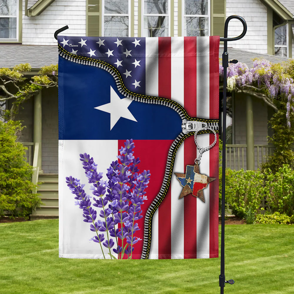 Texas Bluebonnet Zip American Flag