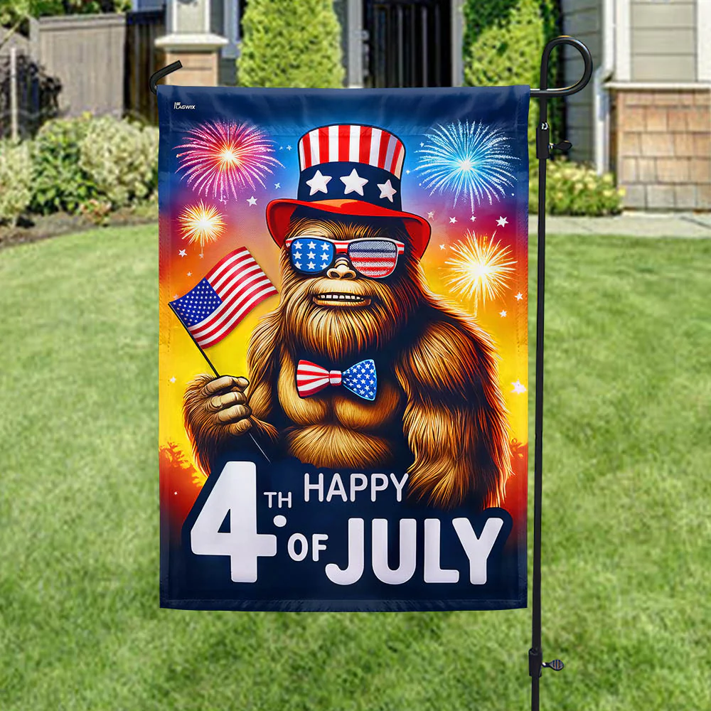 Bimipi American Flag - Patriotic Bigfoot Sasquatch Happy 4th Of july Independence Day Flag