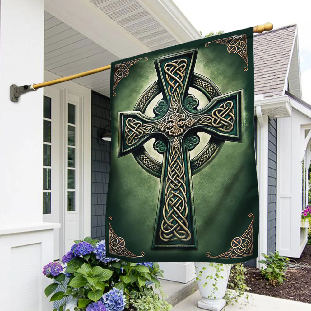 Bimipi  Irish Celtic Cross St Patrick's Day Flag