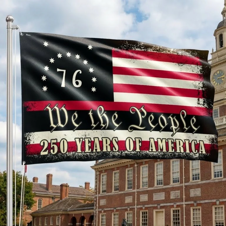 250 Years of Freedom Bennington Grommet Flag, We The People 76 Flag