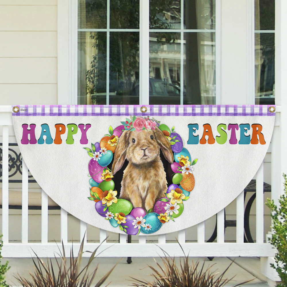 Happy Easter Bunny  Non-Pleated Fan Flag