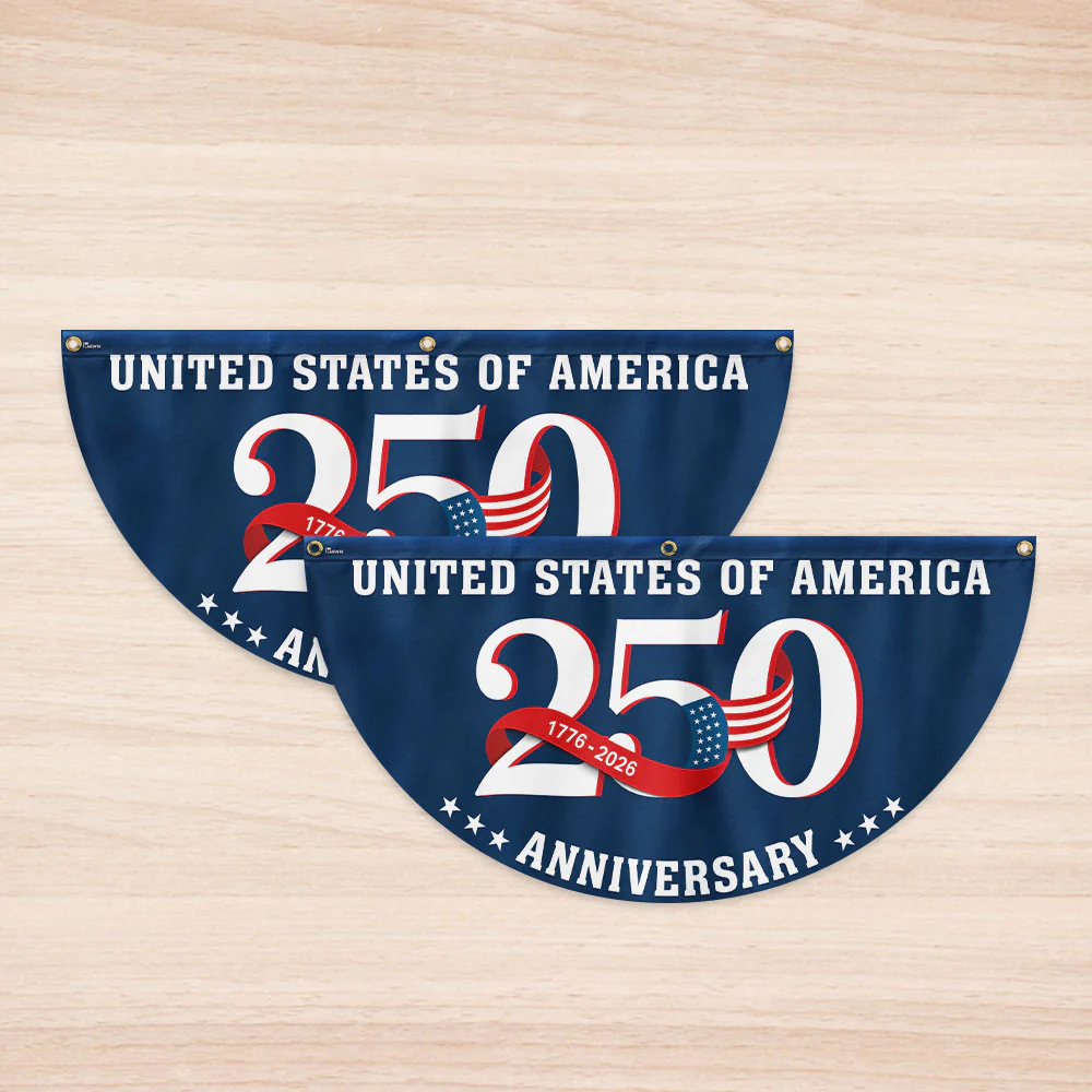 Patriotic 250 Years 1776 2026 America Semiquincentennial Fan Flag