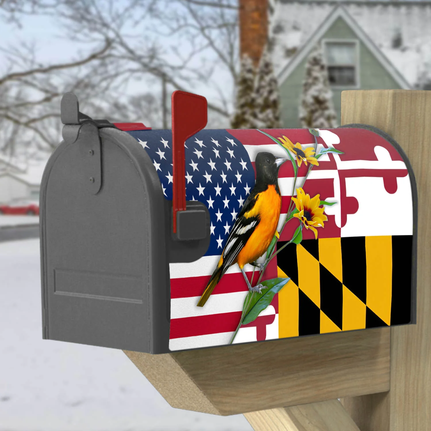 Maryland Garden Flag & Mailbox Cover Baltimore Oriole With Black-eyed Susan