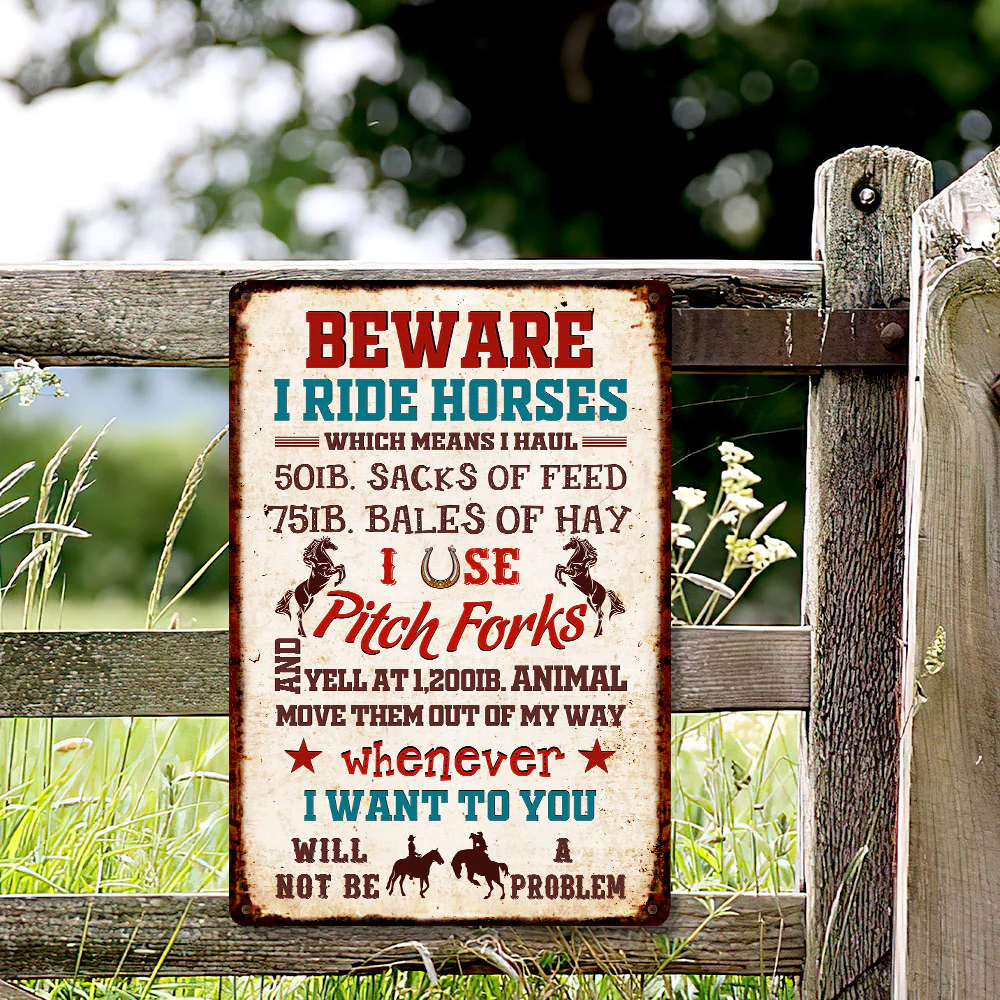 Horse Barn Hanging Metal Sign