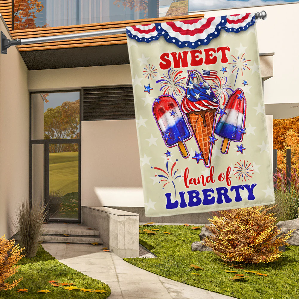 Bimipi American Flag - Patriotic Ice Cream 4th Of july Sweet Land of liberty Flag