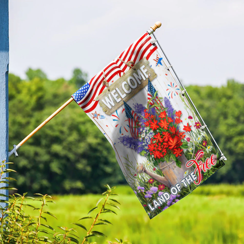 Bimipi American Flag - Happy 4th Of july. Land Of The Free Welcome American Flag