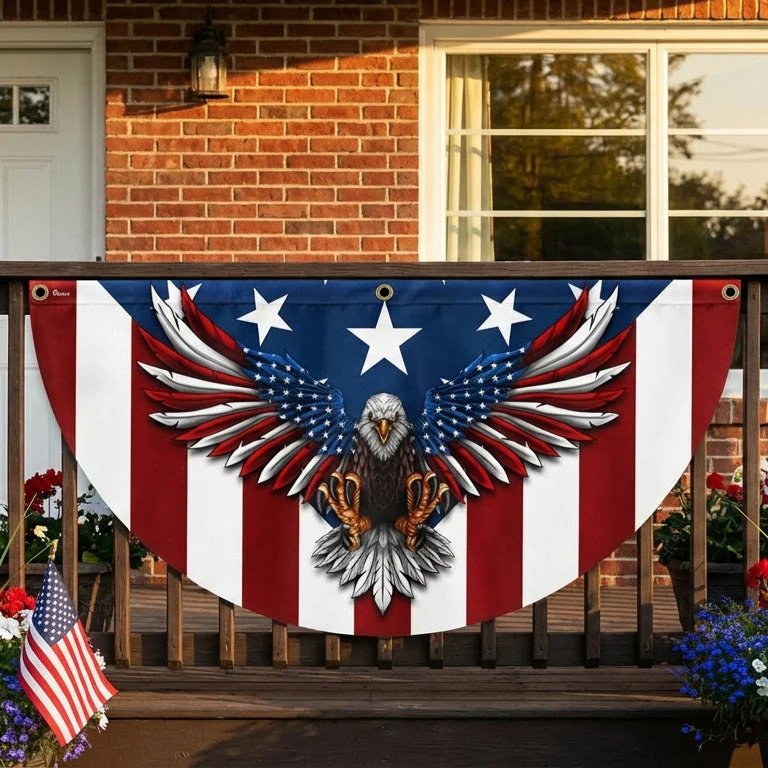 Bimipi American Flag - Veterans Day Flag, Eagle with the American Flag - Patriotic Bunting 3-Day Shipping