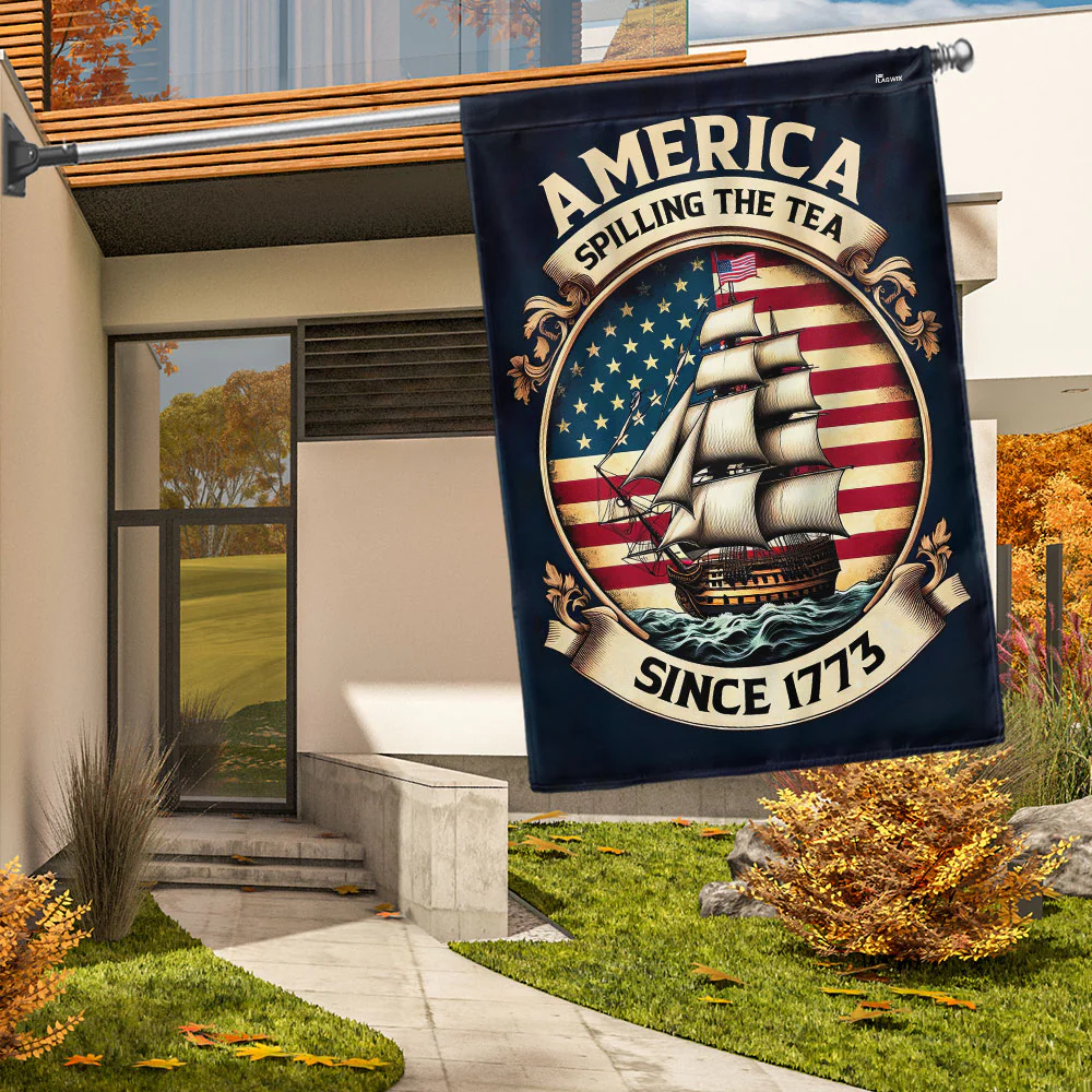 Bimipi American Flag - America Spilling The Tea Since 1773 Flag