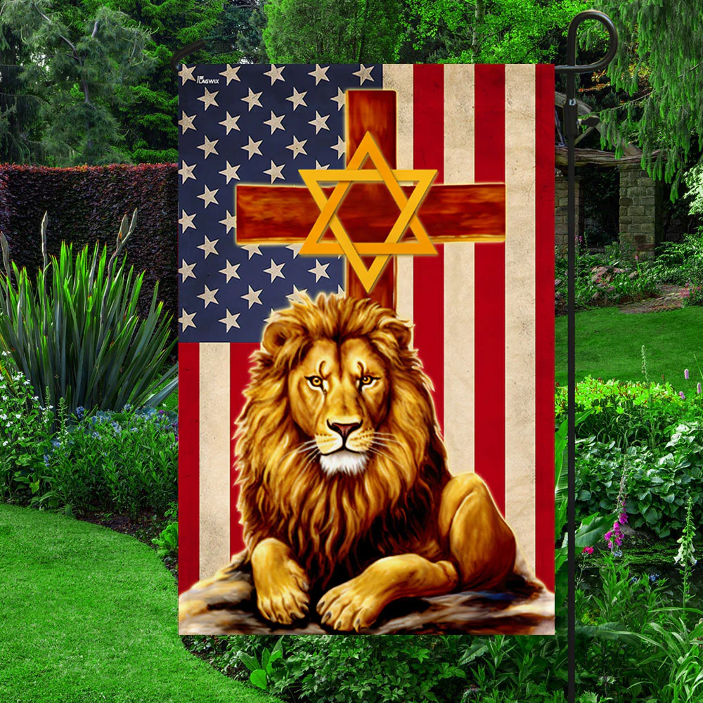 Lion Of Judah Cross Star Of David American Flag