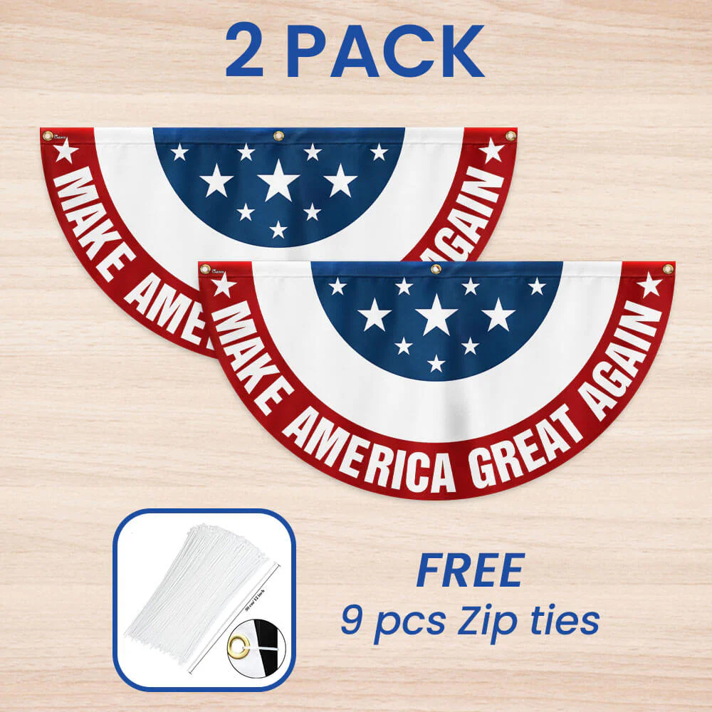 Make America Great Again Trump Patriotic Non-Pleated Fan Flag