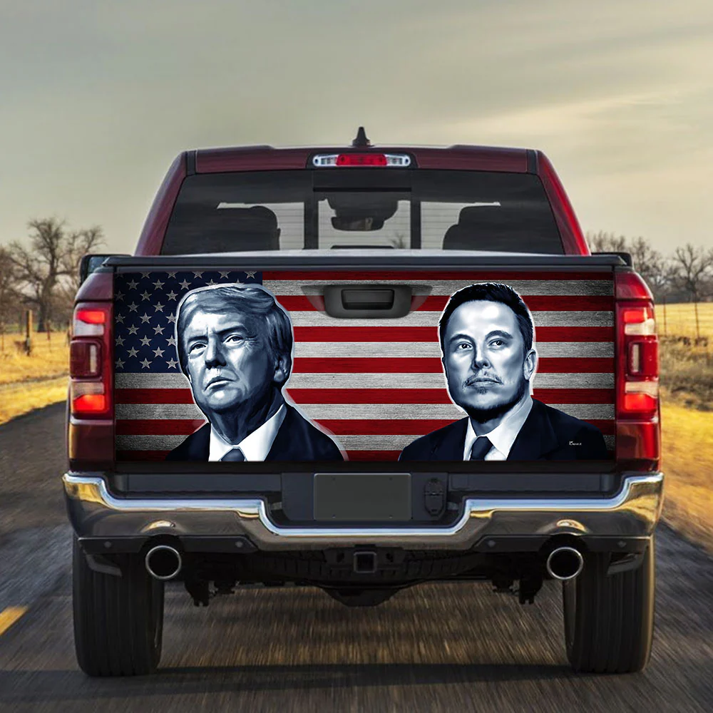 Trump Elon Musk Truck Tailgate Decal Sticker Wrap