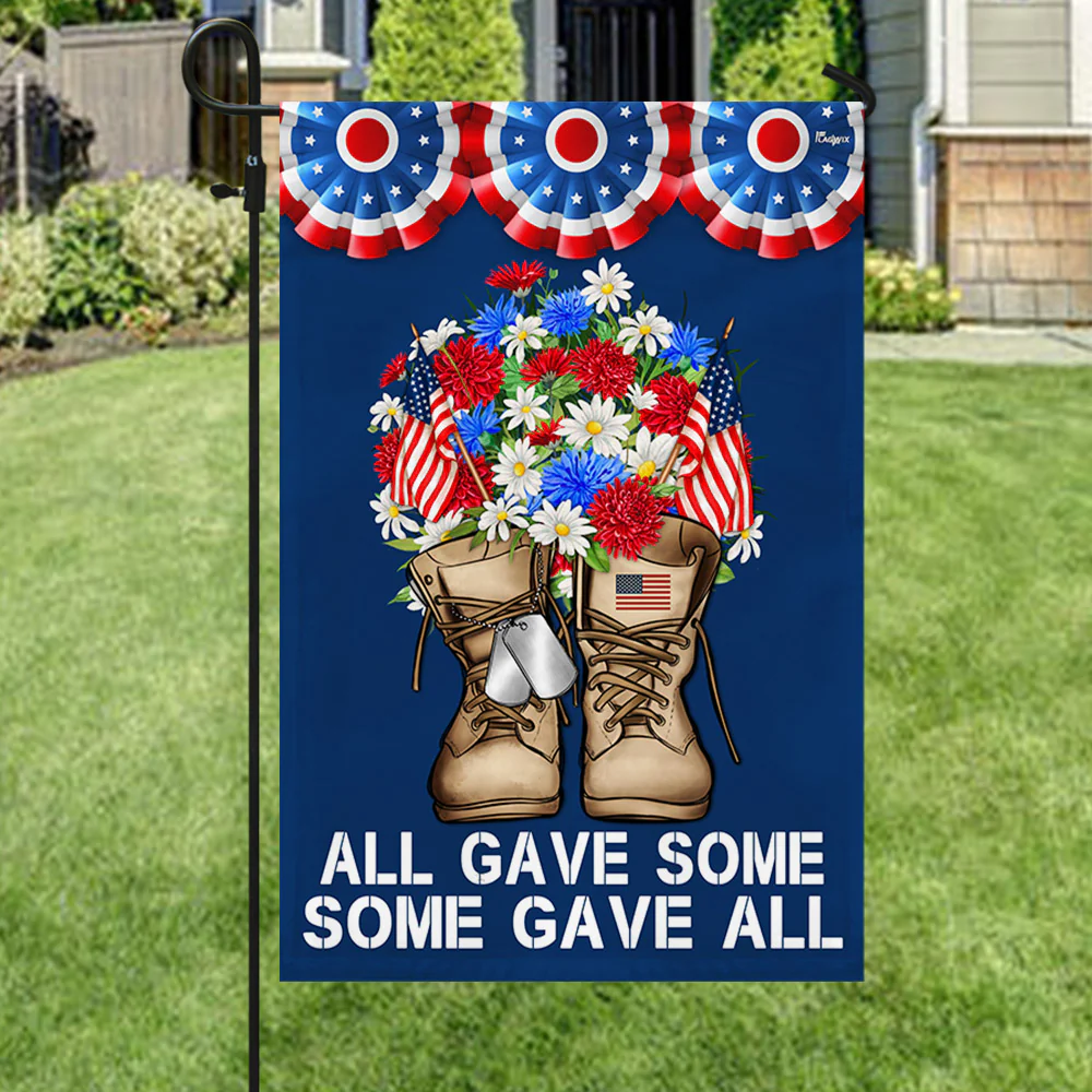 Bimipi American Flag Memorial Day Military Boots Veteran All Gave Some Some Gave All Patriotic Veterans Day Flag