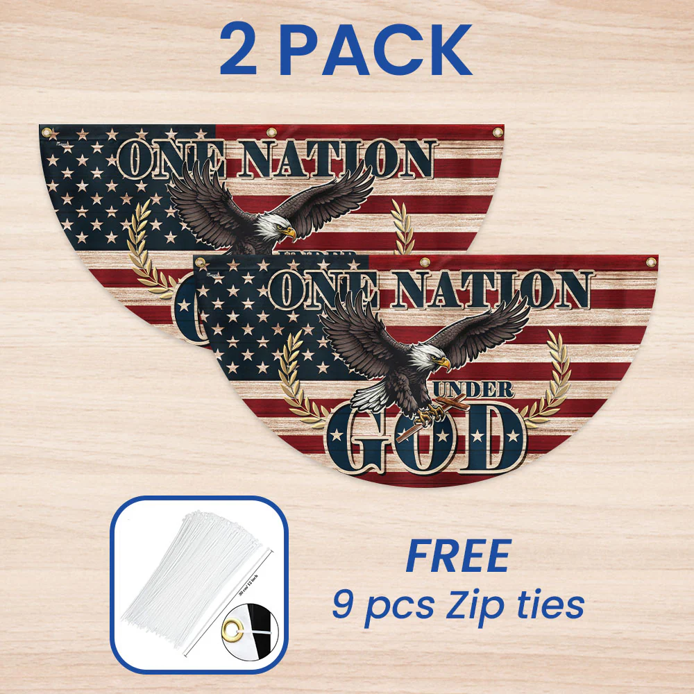 Bimipi American Flag - Soaring Patriotic Eagle One Nation Under God Flag (Non-Pleated)